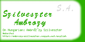 szilveszter ambrozy business card